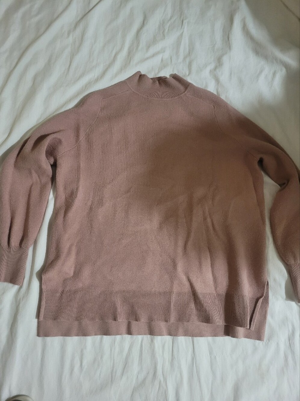 Maeve Mauve-Pink Mock Neck Sweater